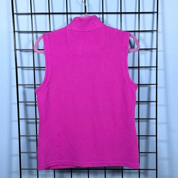 Tommy Bahama French Kiss Vest Womens‎ M Pink Ribbed Pockets Jeavy Knit - Picture 2 of 10